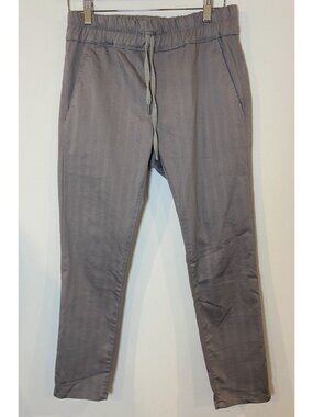 Bevy Flog Pants Pull On Drawstring Gray Herringbone Size 29